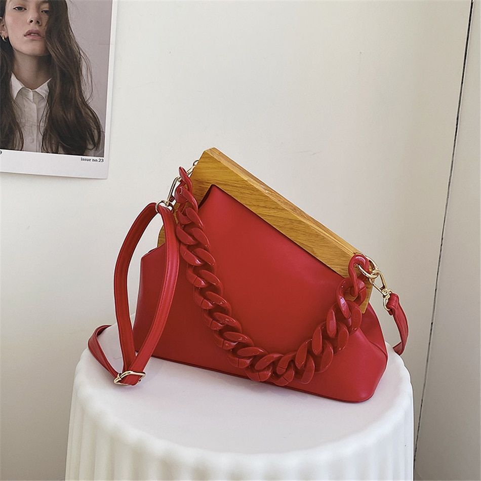 Vintage Evening Party Clutch Synthetic Leather Shoulder Crossbody Bags Handbags