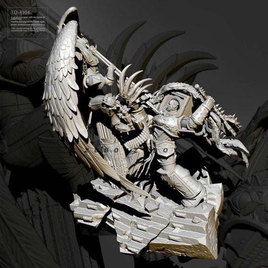 60mm resin figure model Saint Gilles VS Horus Unassembled unpainted