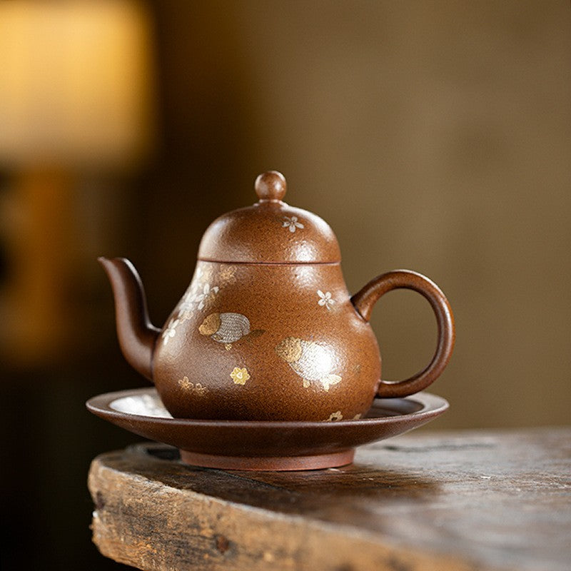 On Sales Real Yixing Zisha Purple Clay Tea Pot Ball Shaped Infuser Holes 200ml