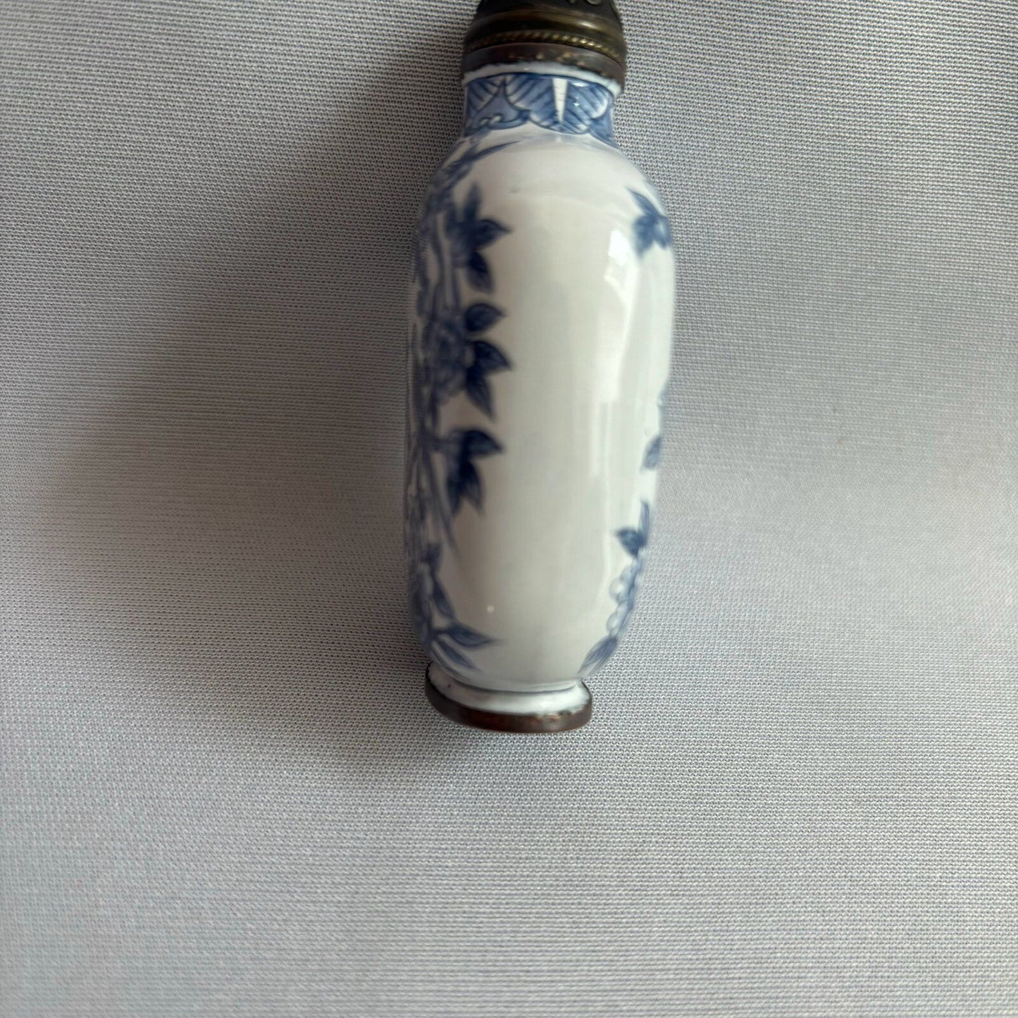 Chinese Cloisonne Snuff Bottle Painted Flower Bird blue and white porcelain Art