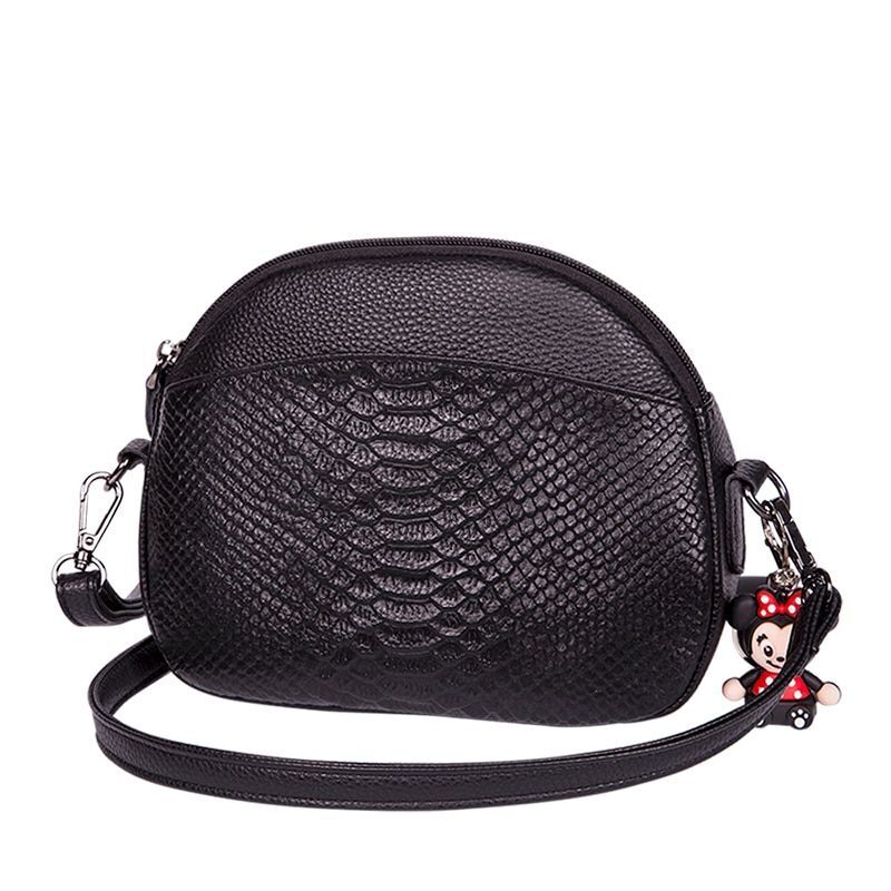 Pattern Genuine Leather Crossbody Bag Casual Shell Handbag Shoulder Purse Nylon