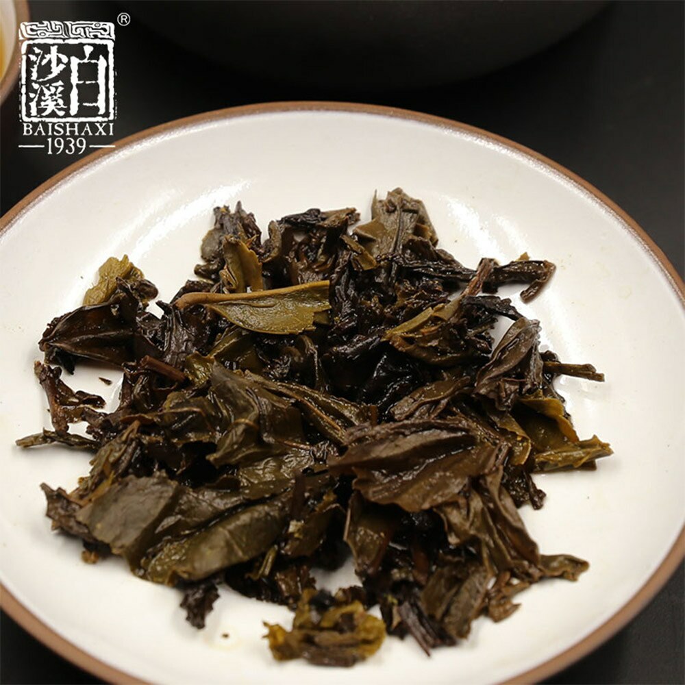 BAISHAXI 1953 Yu Pin Fuzhuan Hunan Anhua Golden Flower Fucha Dark Tea 318g Brick