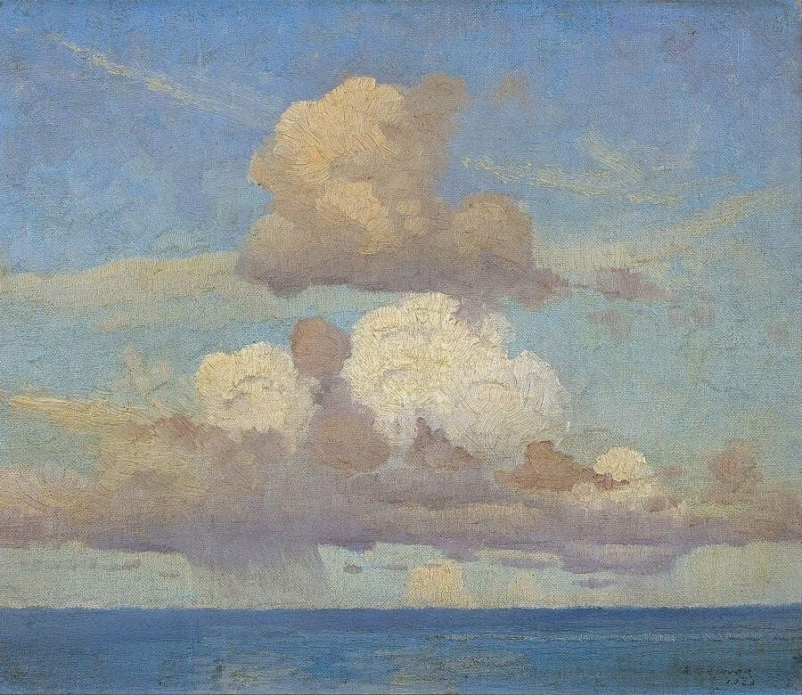 Oil painting Seascape-1923-Elioth-Gruner-oil-painting impression waves canvas !!