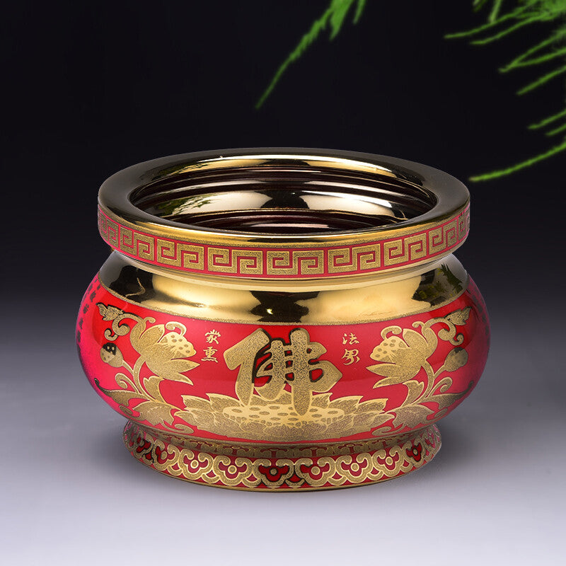 15cm New Ceramic Buddhist Incense Burner Worship Wealth God Censer
