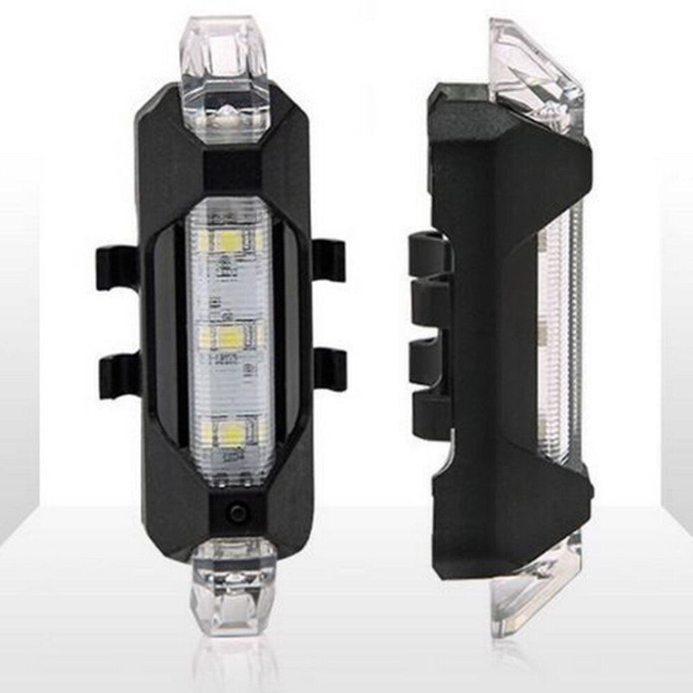 5 LED USB Rechargeable Bike Tail Light Bicycle Safety Cycling Warning Rear Lamp