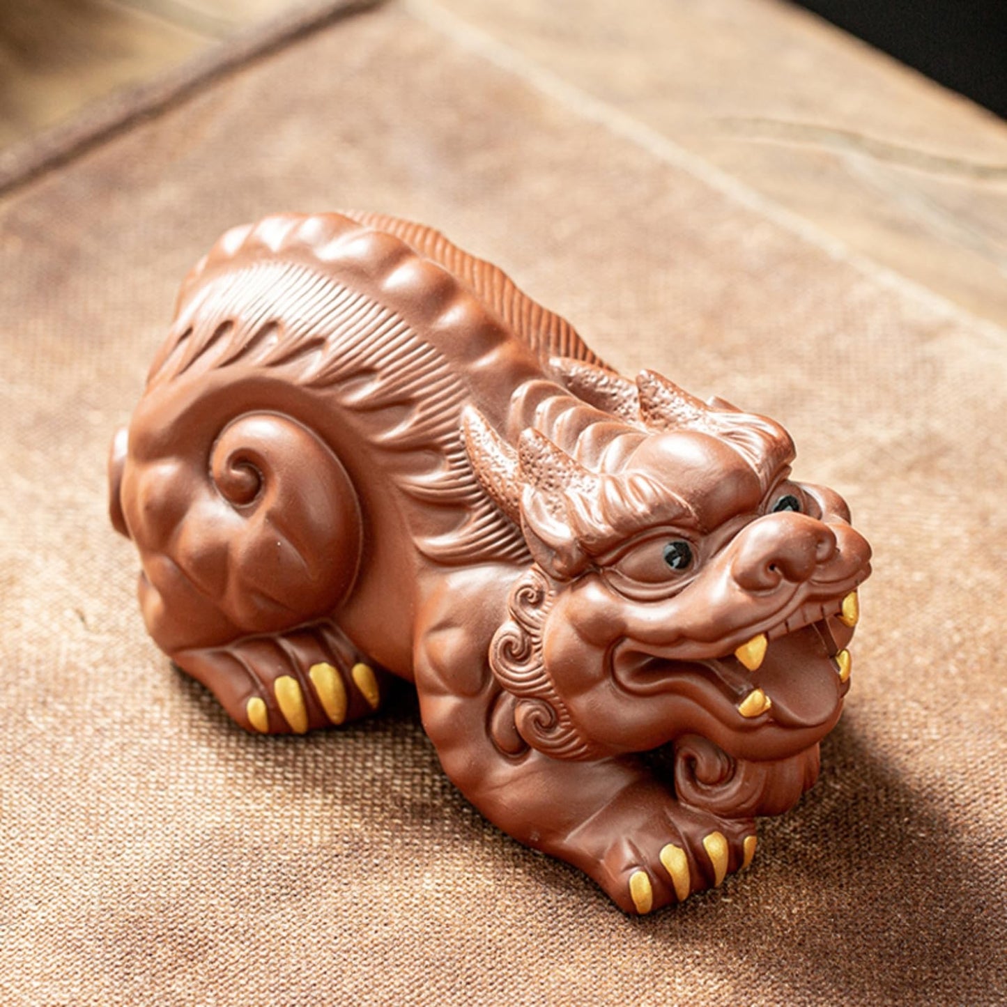 Chinese Pixiu Purple Sands Tea Pet 13cm Tea Play Kung Fu Tea Set Accessories