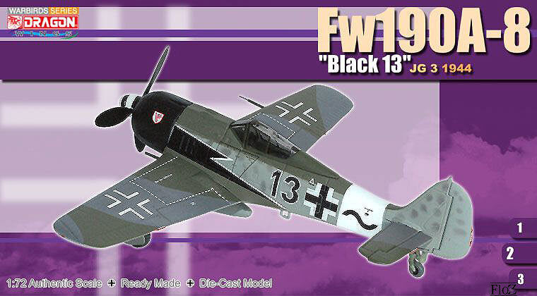 Dragon Fw190A-8 "Black 13" JG 3 1944 1/72 finished plane model aircraft