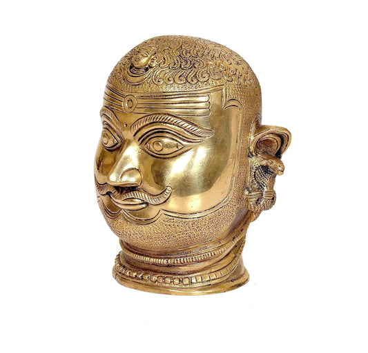 Hindu God Lord Brass Shiva Shiv Head Statue Idol for Home Decor Temple Figurine