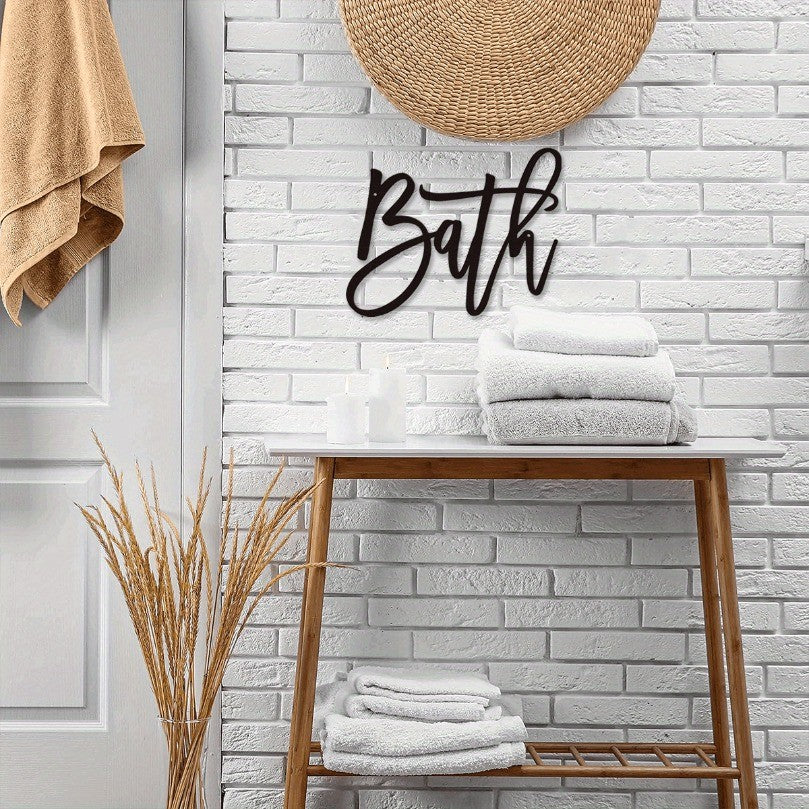CIFbuy Rustic Iron Wall Art No Drill Farmhouse Bathroom Decor Sign
