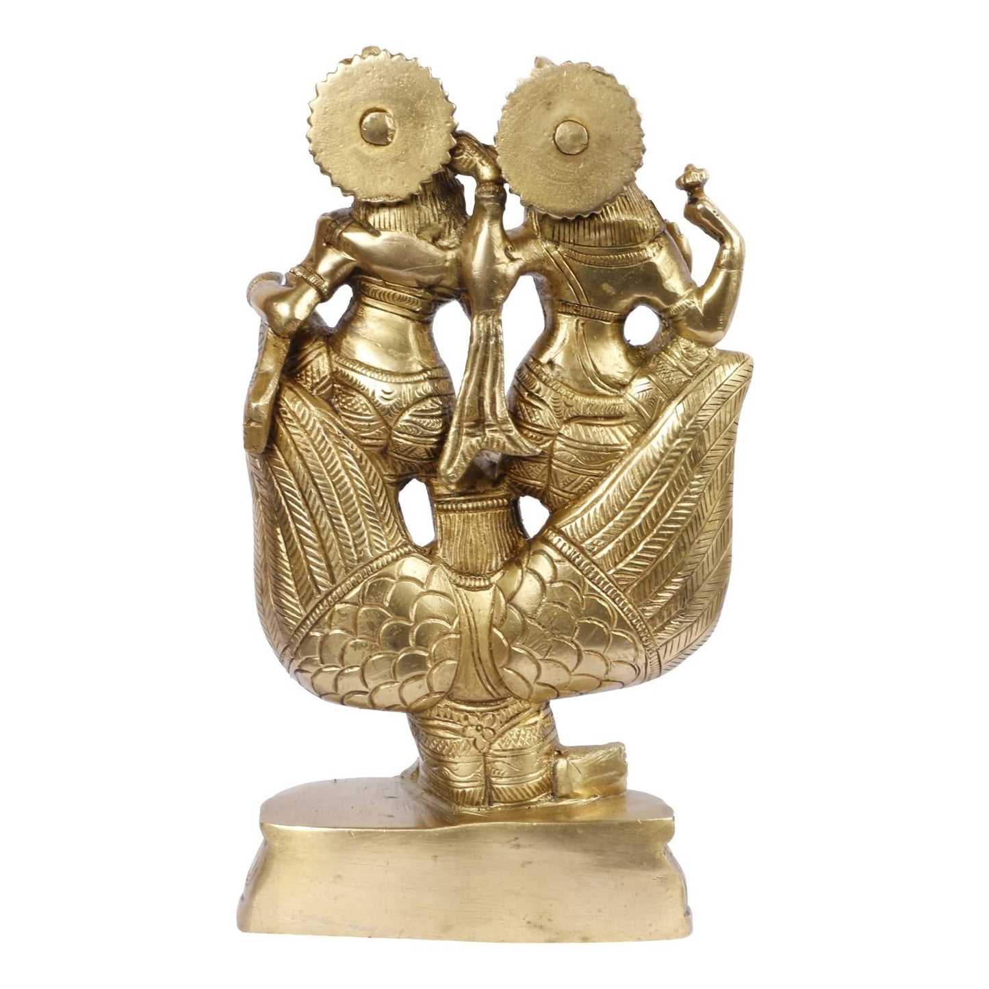 Brass Vishnu Laxmi Riding on Garuda Idol God Figurine Statue 8.5-Inch
