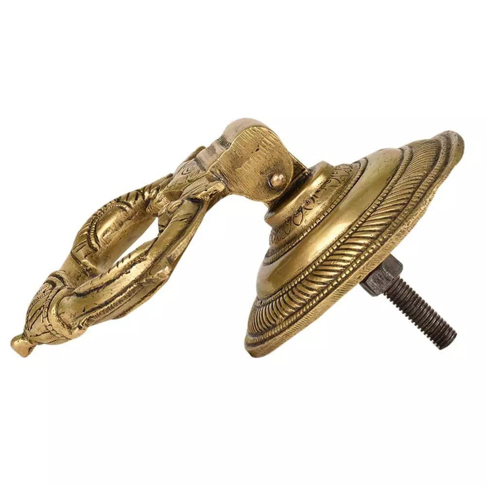 Antique Look Brass Pull With Twin Peacocks Door Knocker Door Bell