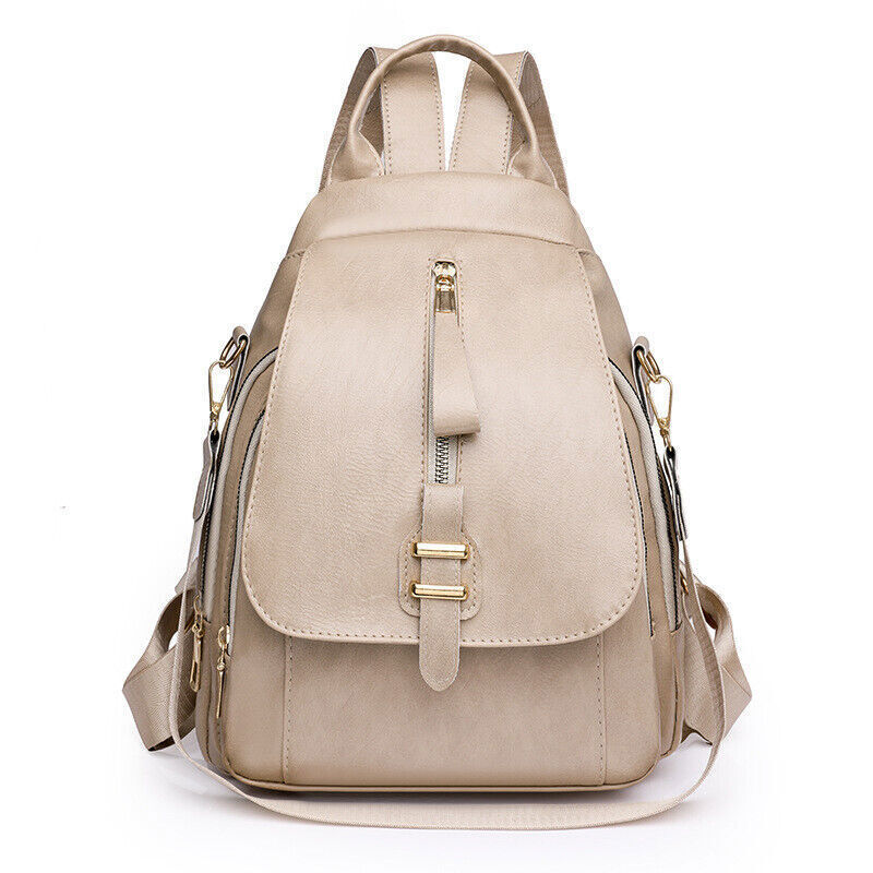 Women's Ladies Leather Backpack Purse Anti-Theft Rucksack Travel Bag Satchel