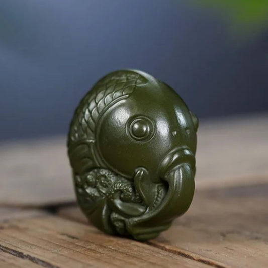 Purple Clay Fish Tea Pet Tea Play Ornaments 4.2cm Tea Table Decoration Statue