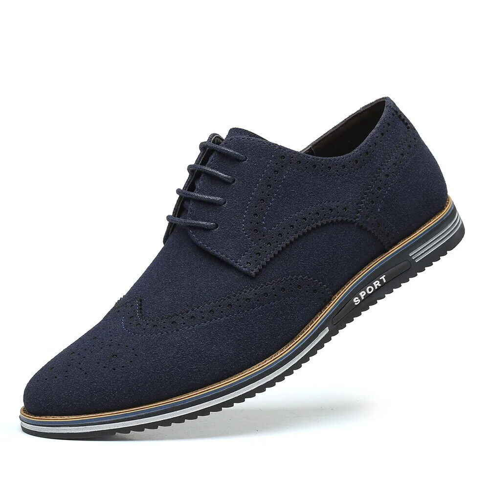 Men Suede Shoes Blue Shoes Men Flats Men Sneakers Casual Men Shoes