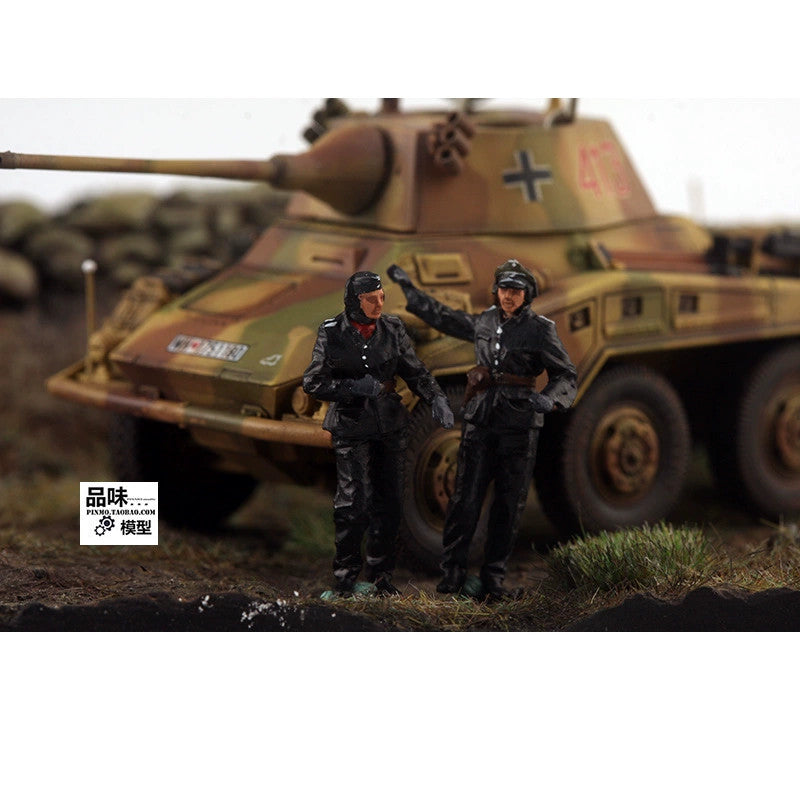1/72 Homemade German 234 Chariot 2pcs Soldier Coloring Finished Model No Tank