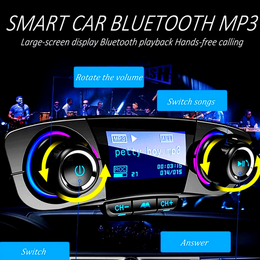 Transmisor Bluetooth FM Para Carro Cargador USB Con Doble Salida Para Automovil