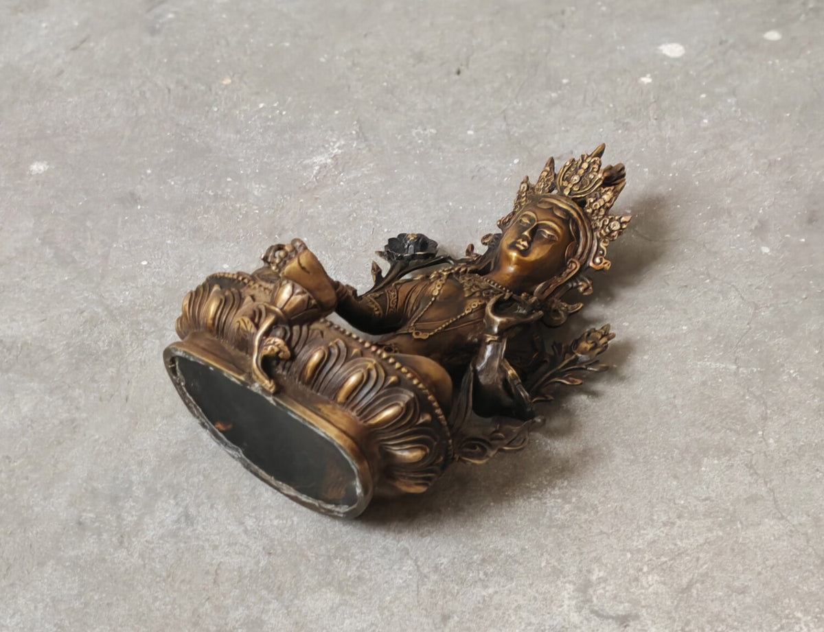 green Tara Bodhisattva Buddha Statue blessed treasures Buda Pure copper