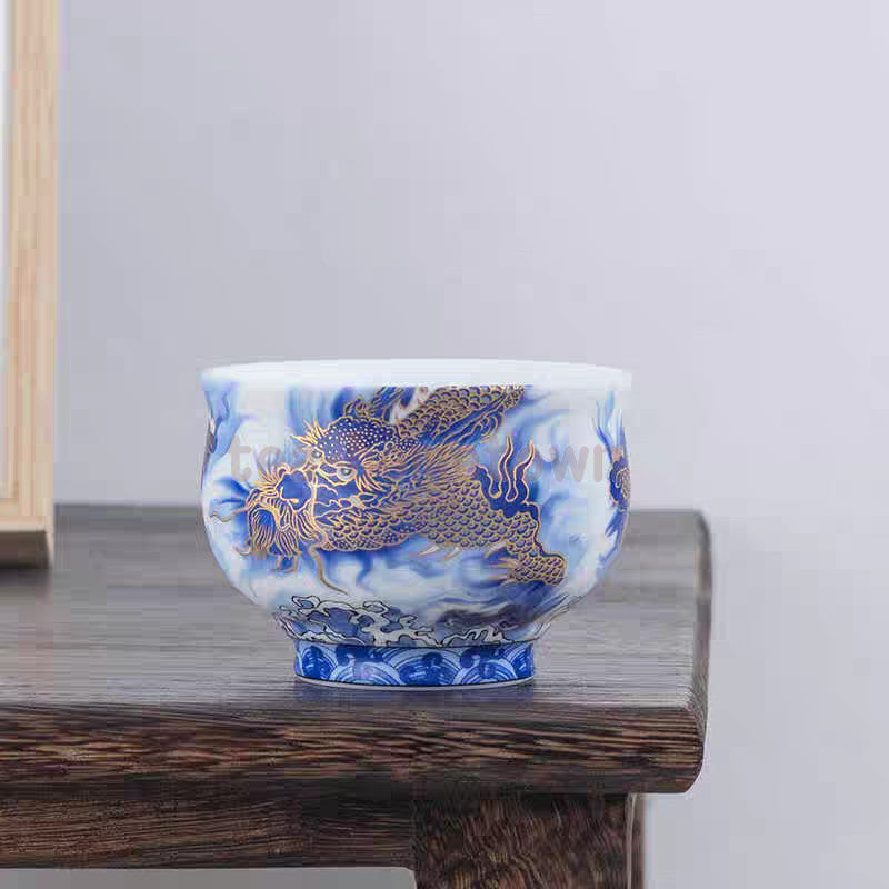 1pc Porcelain Dragon Shengshi Master Cup Ceramic Tea Cup Office Personal Cup