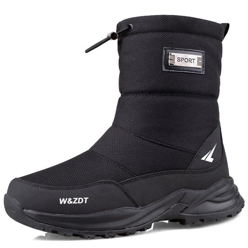 High Boots Man Travel Snow Boots Zipper Non-slip Shoes Men Velvet Shoes Male