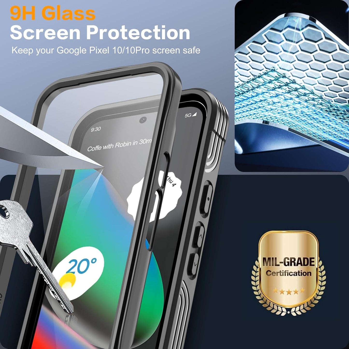 Magnetic for Google Pixel 10/Pixel 10 Pro Case, Built-In HD & Privacy Screen Pro