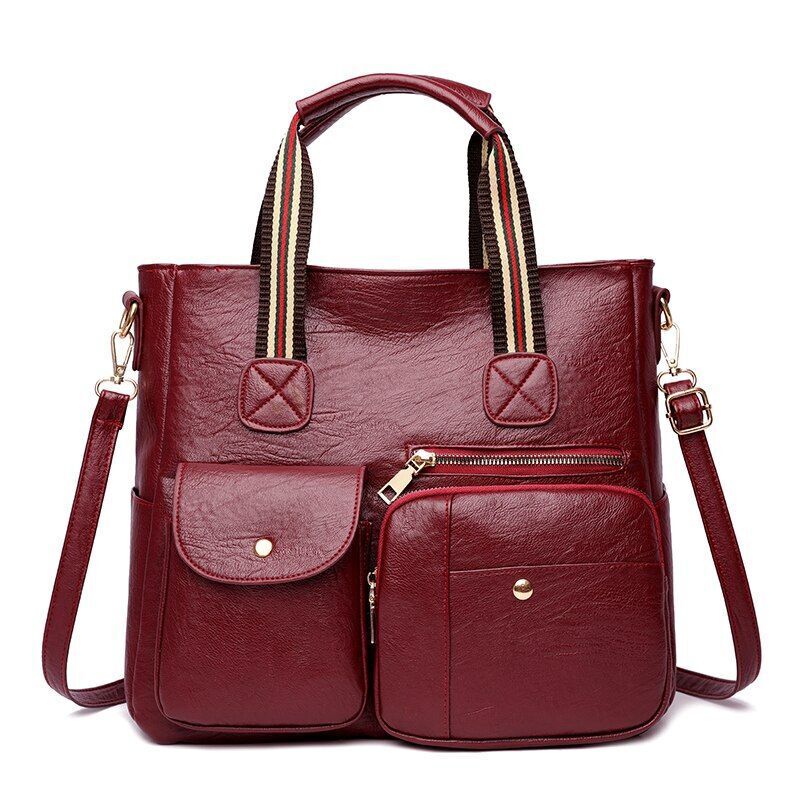 Fashion Leather Handbags Women Luxury Bags Large Tote Shoulder Bags 21*16.5*10CM