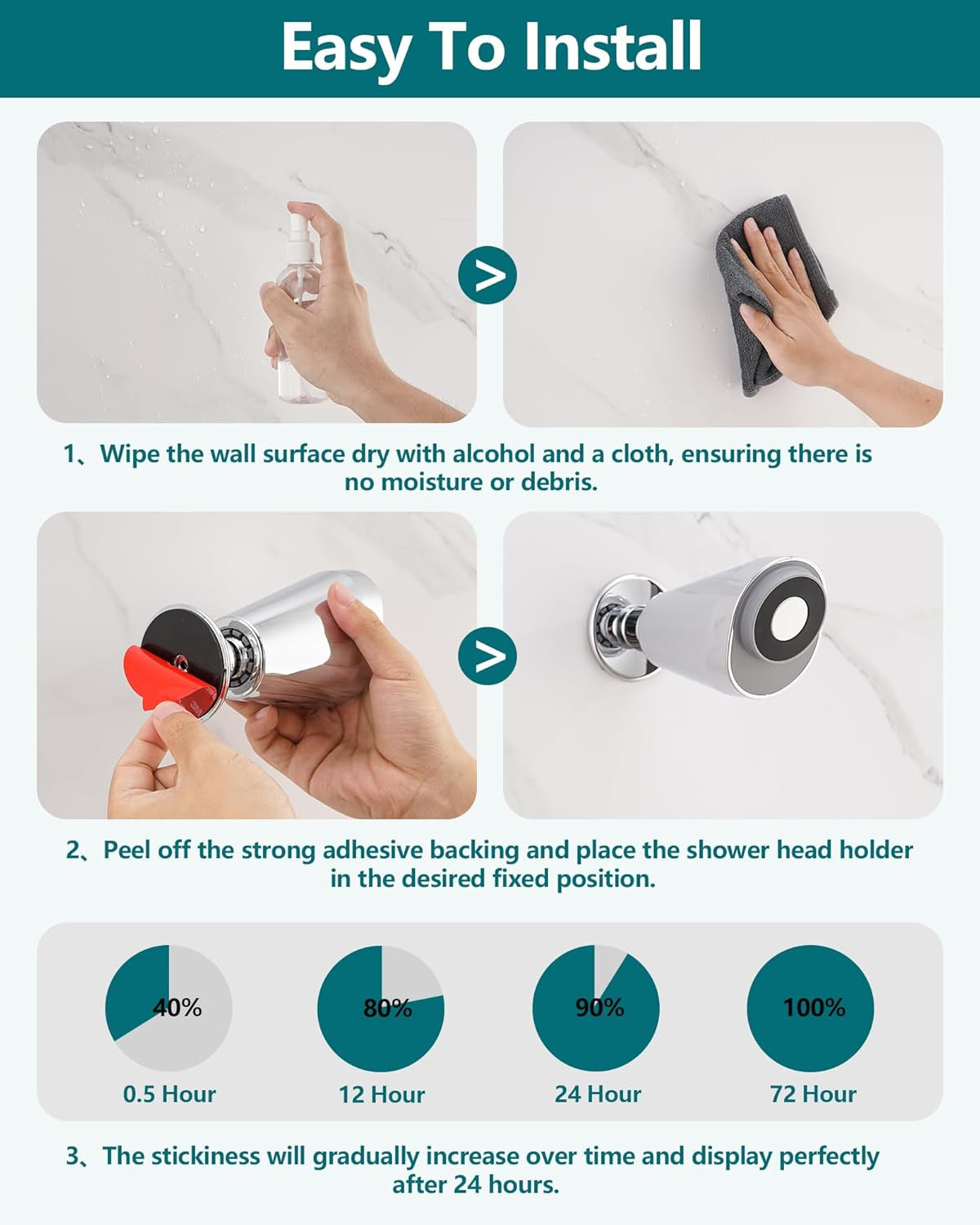 Adjustable Shower Holder Remote Dock Compatible with Moen Magnetic Handheld Show
