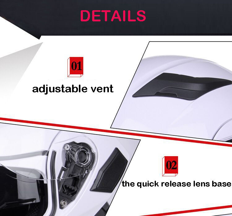 Motorcycle Helmet With Bluetooth Headset Modular Flip Up Motorbike Helmets DOT