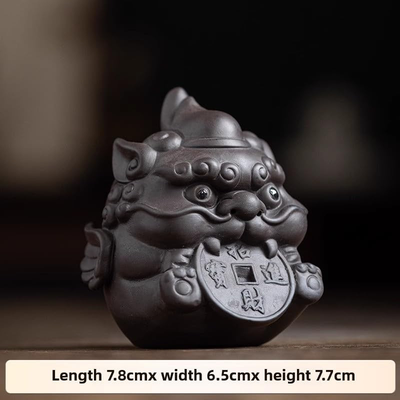 Chinese Pixiu Purple Sands Tea Pet 7.8cm Tea Play Kung Fu Tea Tray Accessories