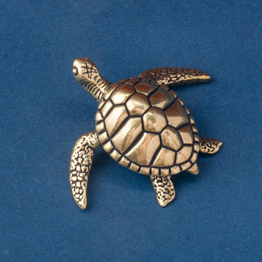 Brass Sea Turtle Statue Mini Tea Pet Figurine Cute Decoration for Bedroom