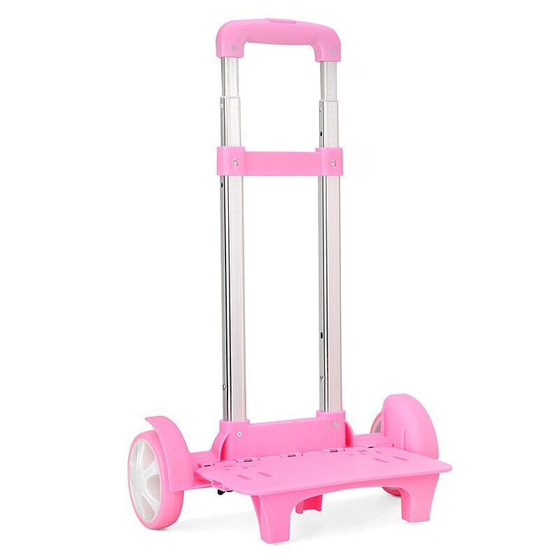 Children 2/6 Wheels Rod Bracket Roll Cart Kid Backpack School Bag Luggage bag