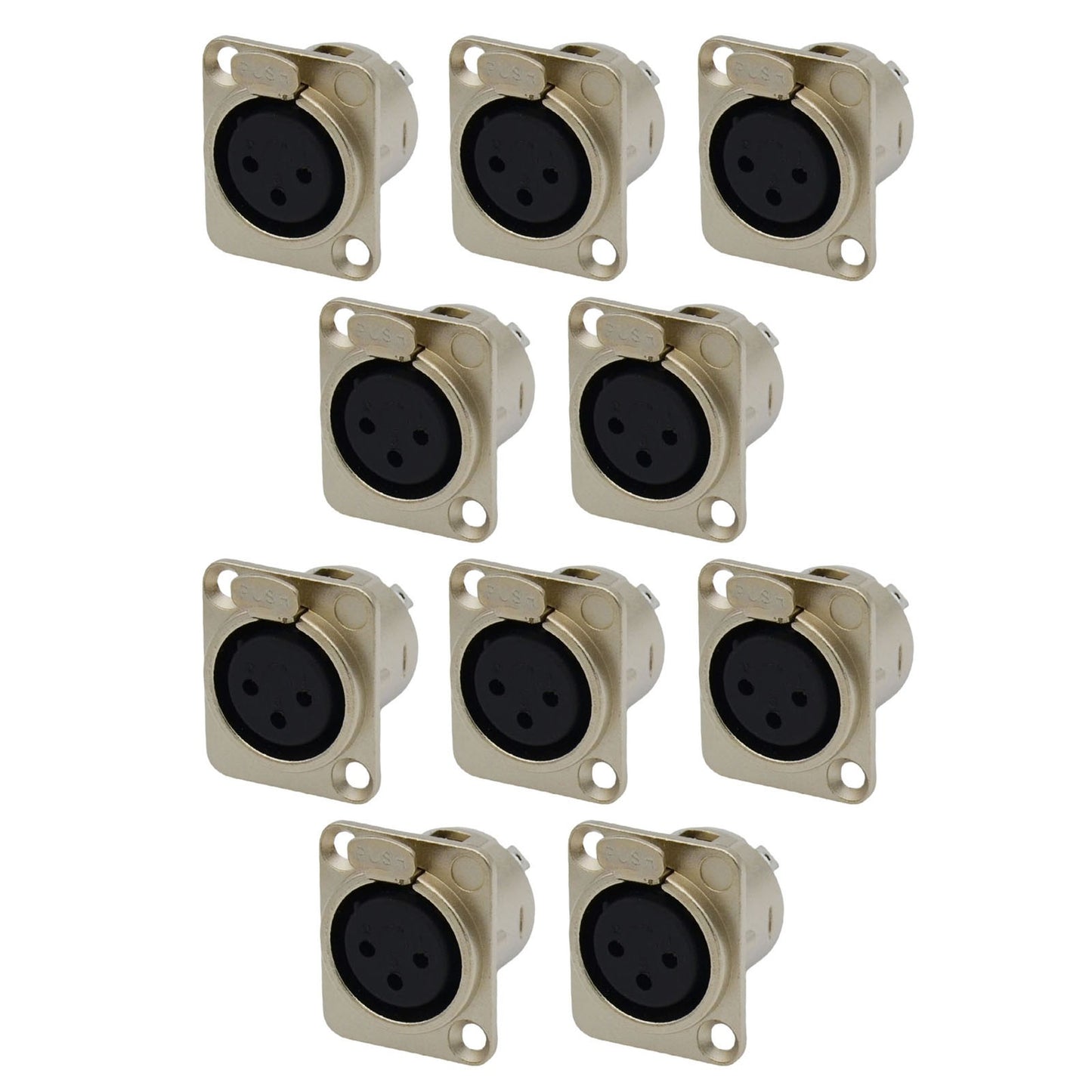 10pcs Microphone Jack Audio Connector XLR 3-Pin Durable Construction Chassis