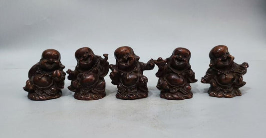 5 Piece One Set Buddha Figurine Statue Home Ornament Blessing Gift Tea Pet