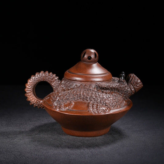 Chinese Yixing Zisha Clay Handmade Exquisite Teapot(龙珠 底款:时大彬)