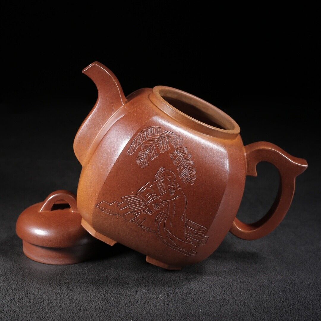 Vintage Chinese Yixing Purple Clay Teapot Zisha Ceremony Ceramic Figure Teaware
