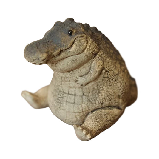 Creative Small Tea Pet Collectible Crocodile Statue for Desktop Tea House Decor