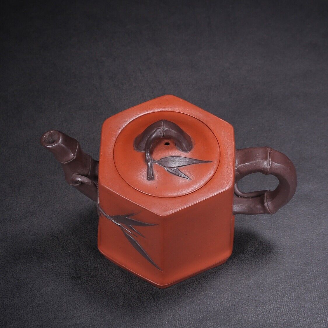 Chinese Yixing Zisha Clay Handmade Exquisite Teapot (六方竹韵 底款:魏援良)