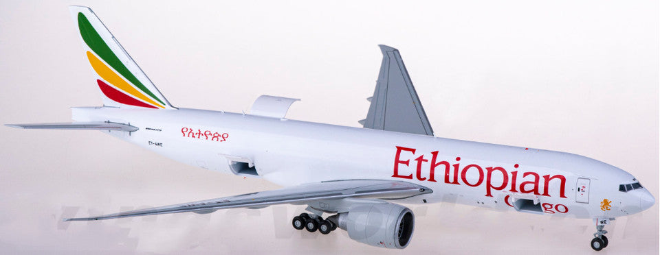 1:200 32CM JC Wings Ethiopian Cargo BOEING 777-200LRF Airplane Diecast Model