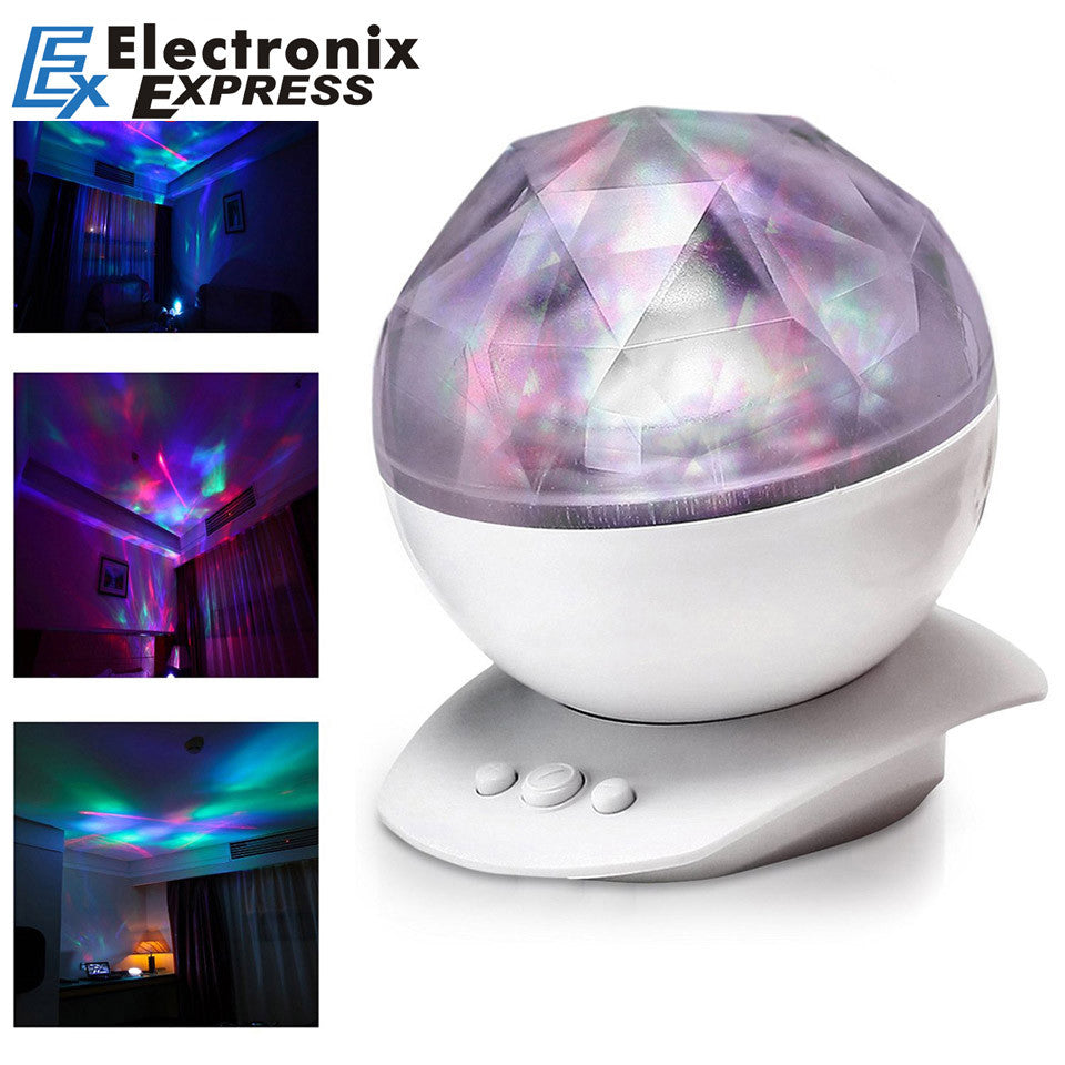 Relaxing Colorful Diamond Light Projection Lamp with Speaker