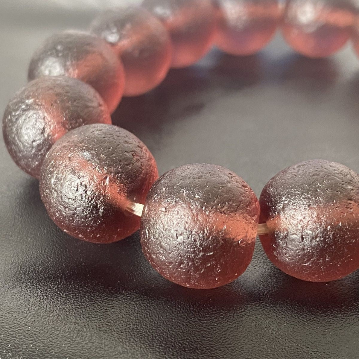 Natural Wealth Glass Agate Purple Qi Talisman Czech Meteorite Energy Bracelet