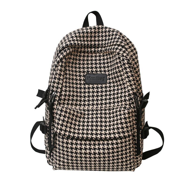 Women's Knit Backpack Ladies School Bag Female College Pattern Backpack