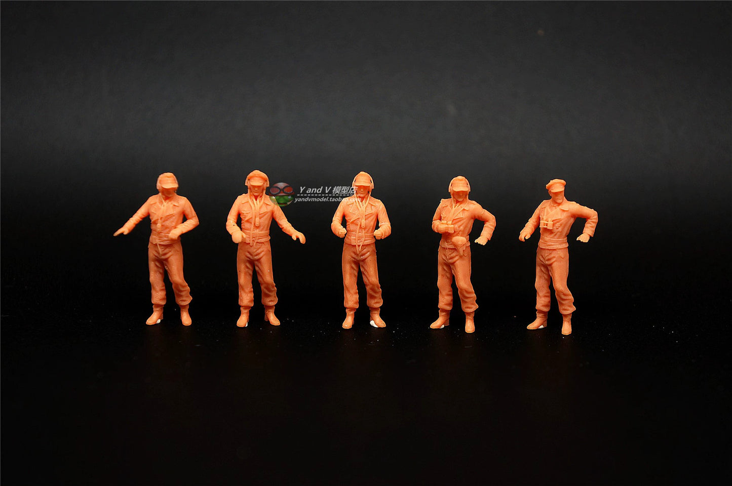 1/72 1/64 1/87 WWII German Tank Crew 10-persons Unpainted Model Ornament