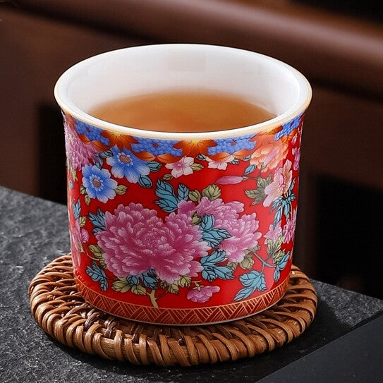 One Cup Color Enamel Craft Porcelain Tea Cup 120ml Ceramic Kungfu Master Cup New