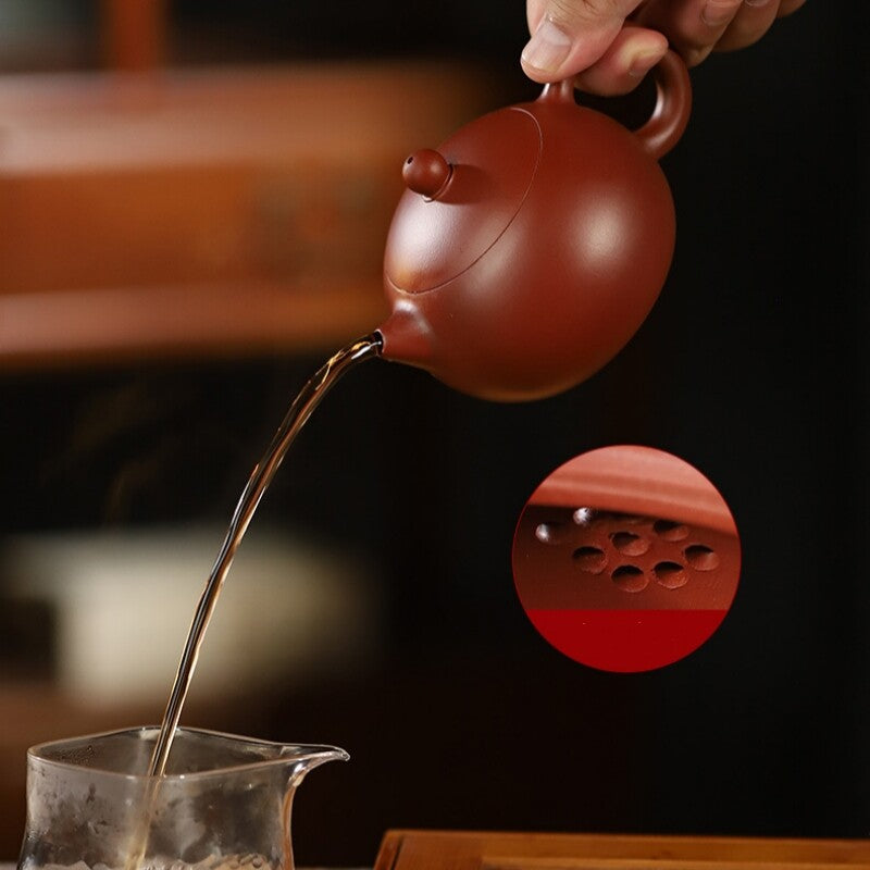 Original Ore Real Yixing Zisha Zhu Clay Tea Pot 210ml Marked Xishi Pot Handmade