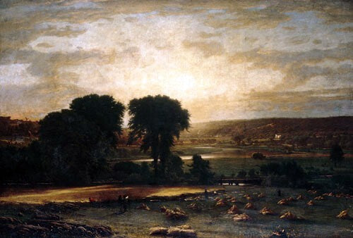 Beautiful Oil painting Peace-and-Plenty-1865-George-Inness-Oil-Painting canvas