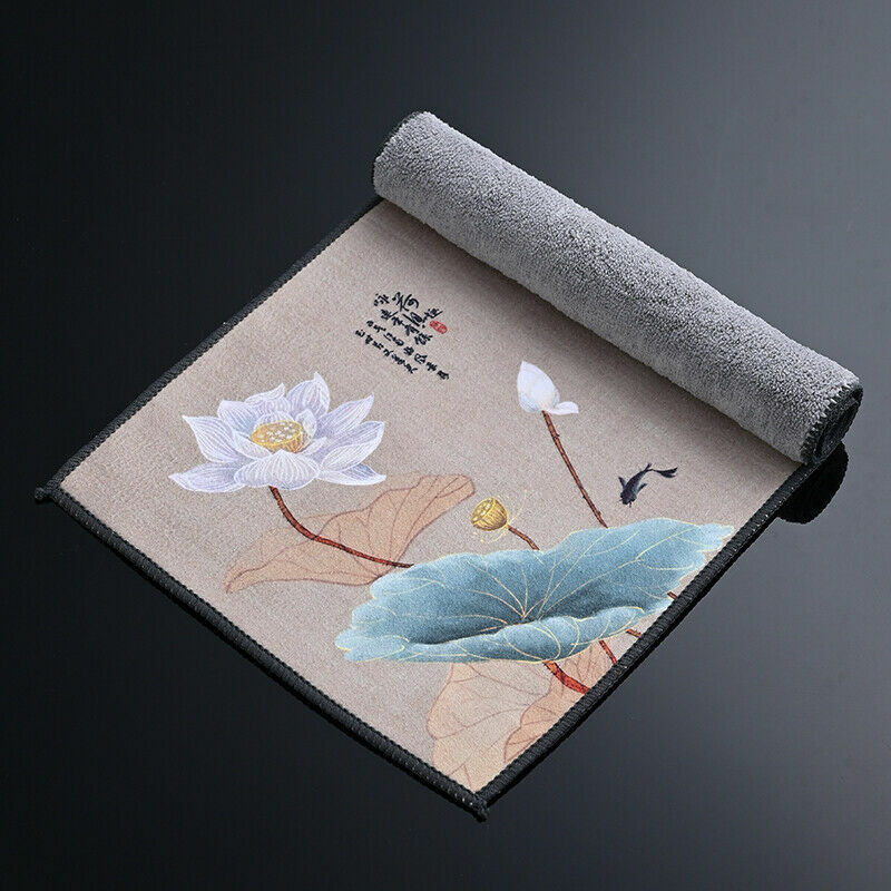 Creative Tea Towel Velvet Floral Bird Pattern Water Absorbent Towel Tea Set