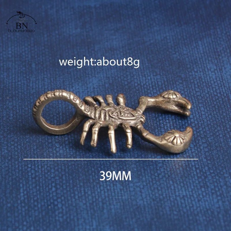 Solid Pure Copper Handmade Scorpion Figure Ornament Desk Tea Pet Decoration