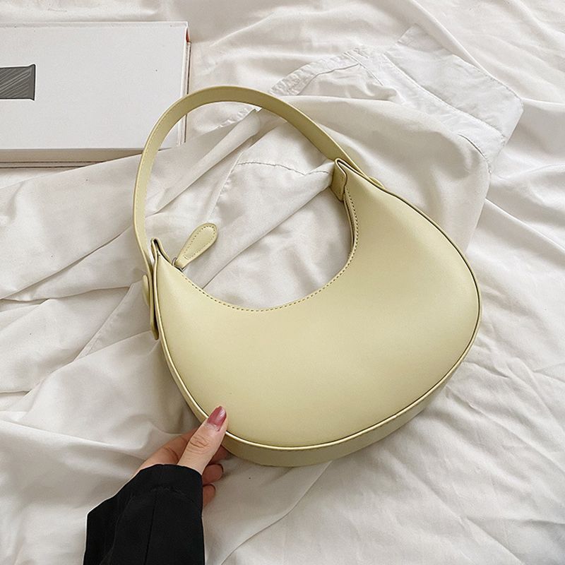 Half-moon Small Underarm Bags Clutch Synthetic Leather Handbags Shoulder Purses