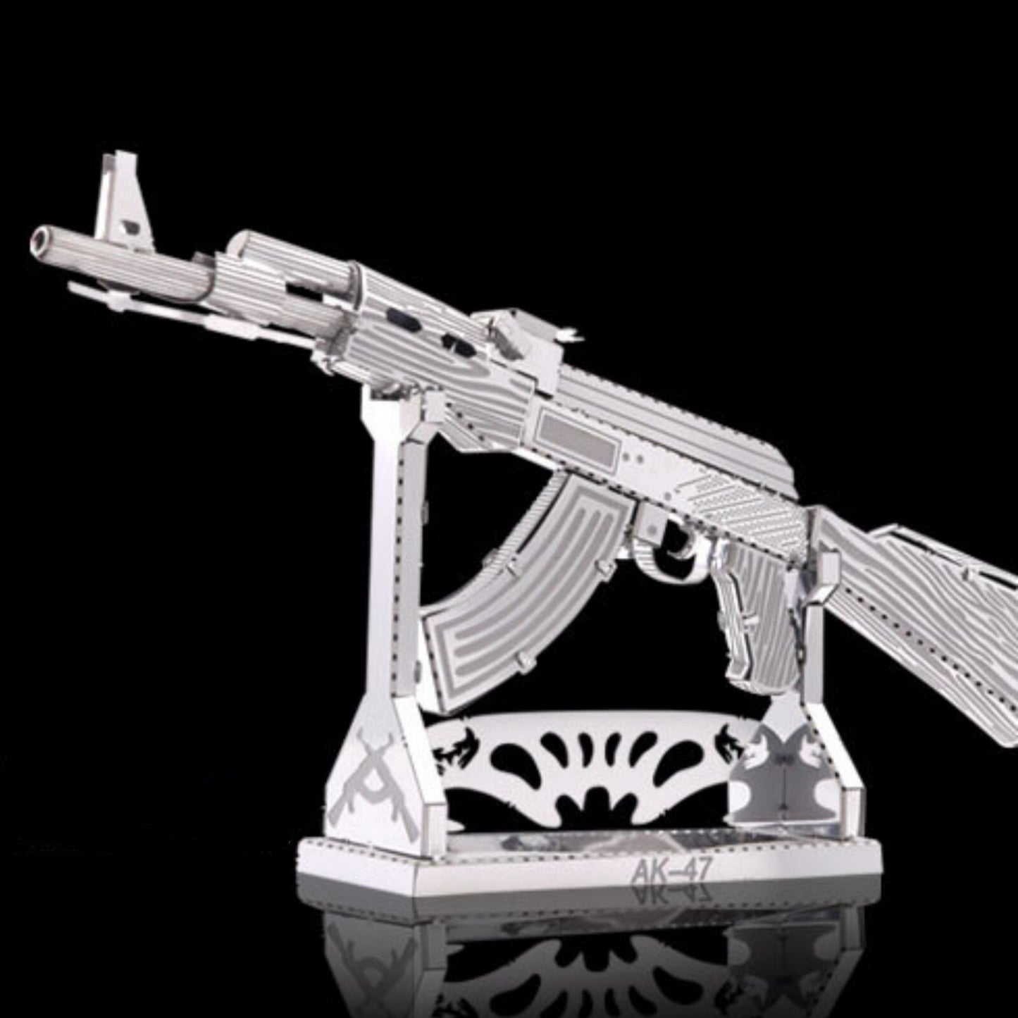 1:80 Scale Unassembled Metal 3D Model Kit AK 47 Puzzle Toy DIY Building Gift