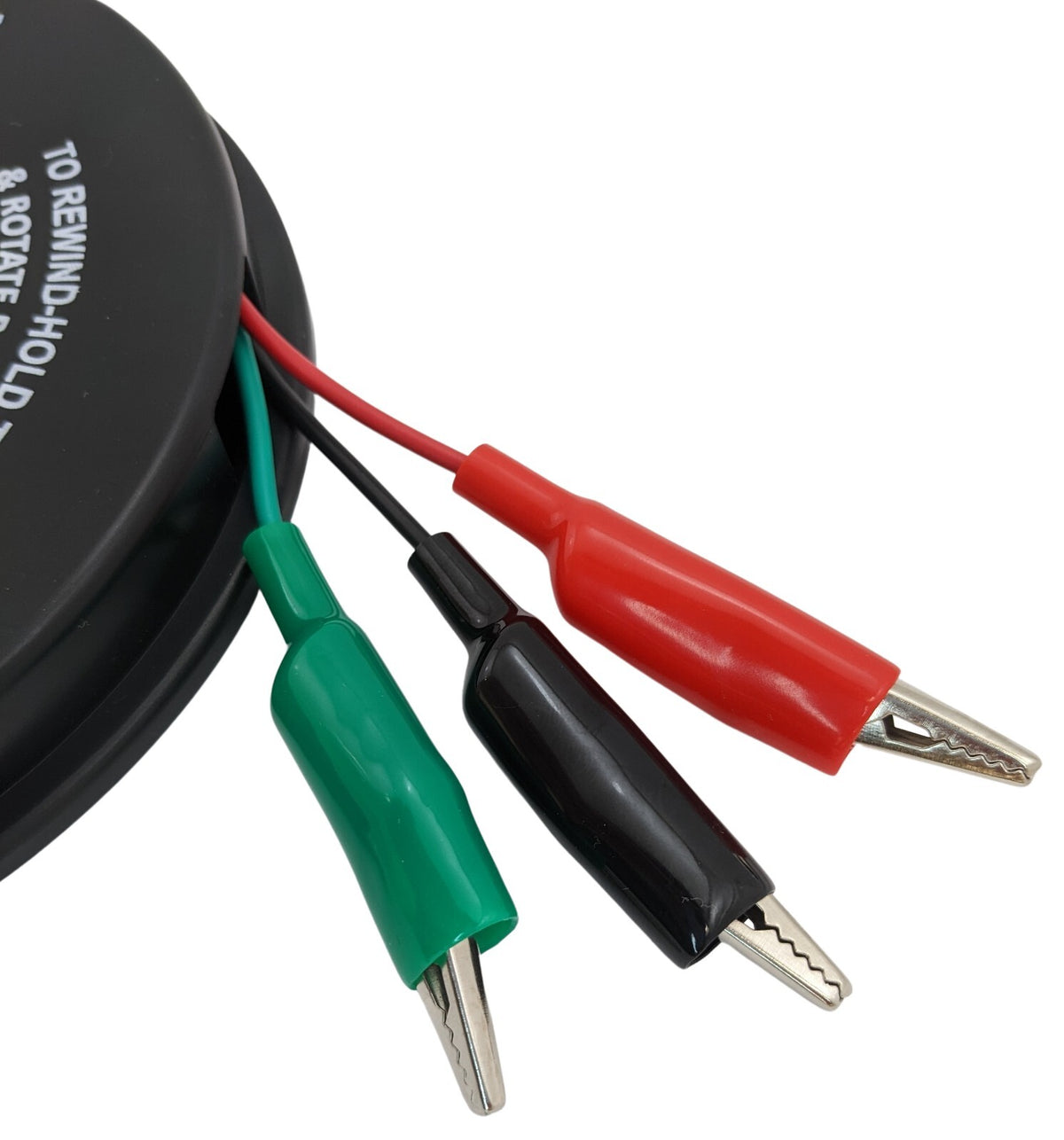 3 Wire 20 Foot Retractable Test Leads, Red/Black/Green Alligator Clips, 18 Gauge
