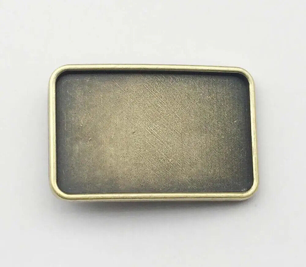 Belts Buckles Metal Nickel-Free Vintage Rectangle Blank Band Accessories 7.8x5cm